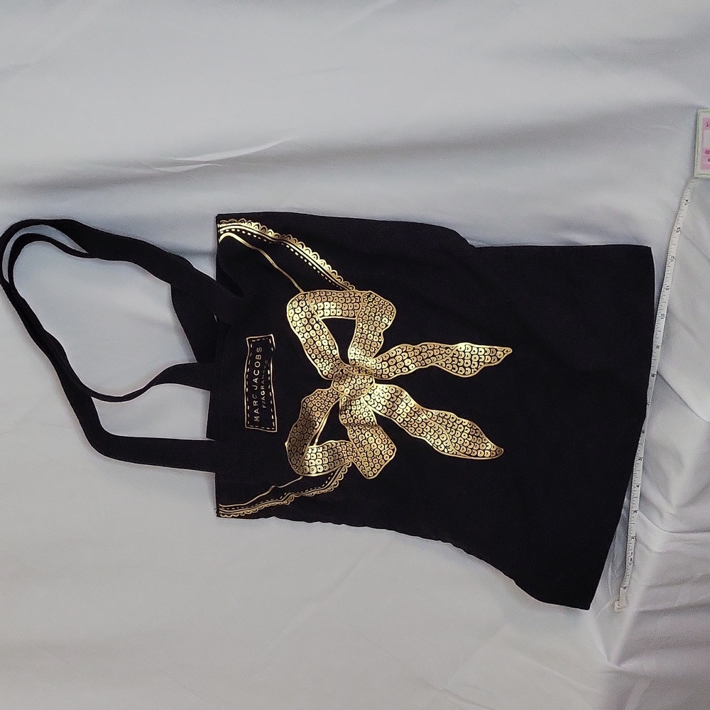 Marc Jacobs Fragrances Black Gold Tote Bag 12.5 x 14.5” Hangtag